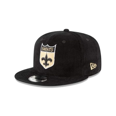 Black New Orleans Saints Hat - New Era NFL Corduroy 9FIFTY Snapback Caps USA6132507